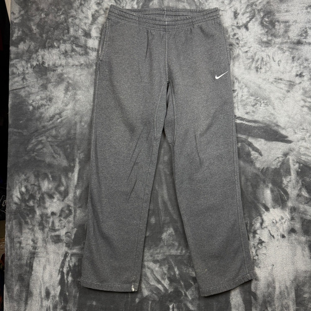 Nike Sweatpants Mens XL Gray Fleece Straight Leg Swoosh Logo Joggers